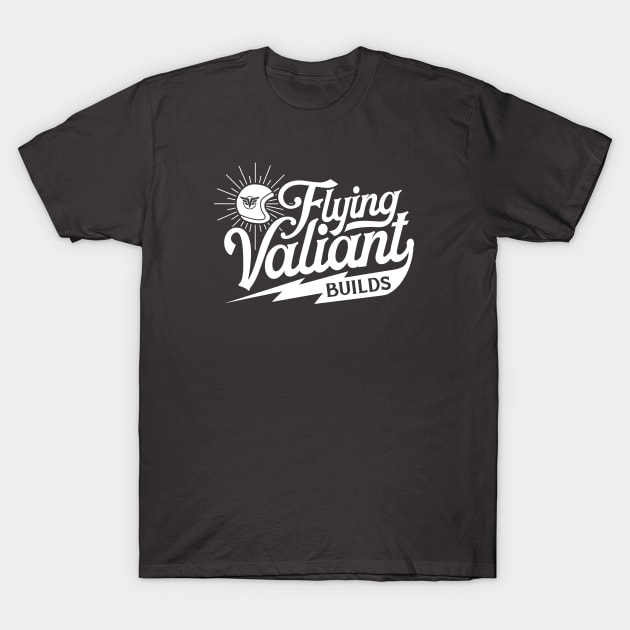 Flying Valiant Builds (Biker Style - White on Asphalt) T-Shirt by jepegdesign